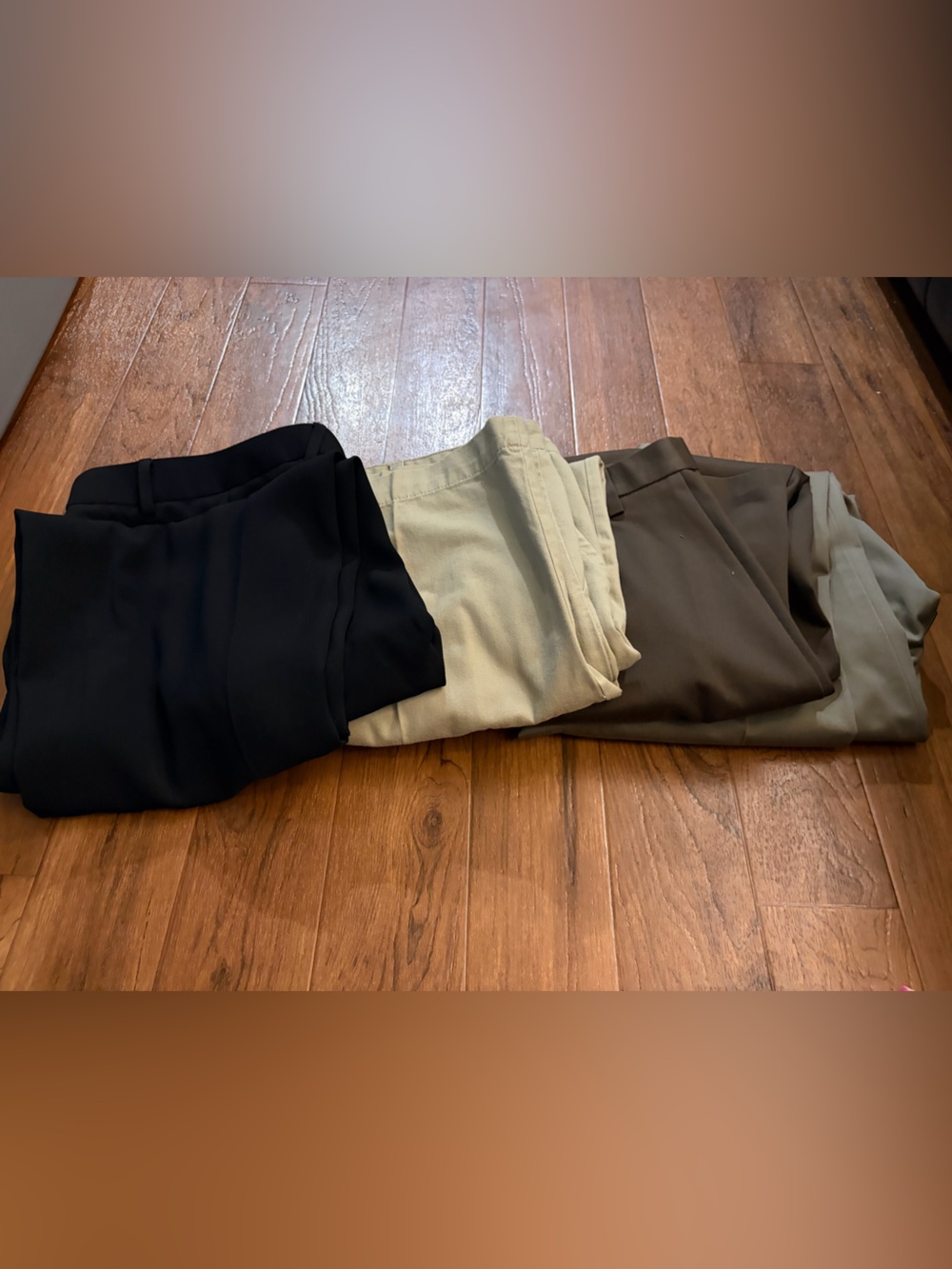 Lot of four Men's Dress Pants - Black, Khaki, Brown, Olive